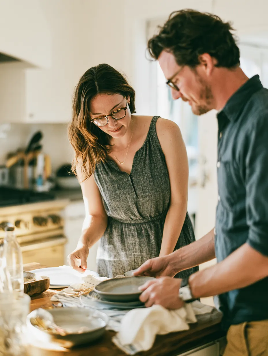Couple setting the dinner table at home, the project an Allstar Lending personal loan funded finished around them